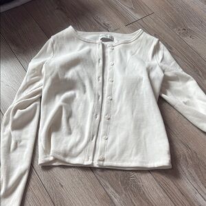 Cream Button-Up Cardigan